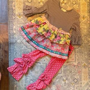 💕Matilda Jane 💕 Polka Dot and Floral Ruffle Set